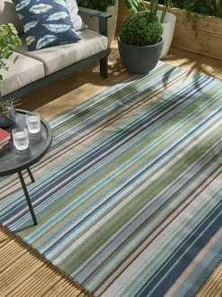 Dywan zewnętrzny Spectro Stripes Emerald Marine Rust 140x200cm