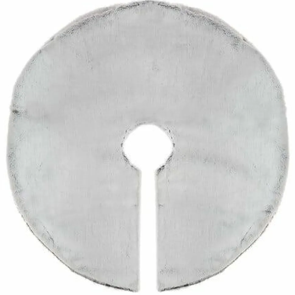 Dywanik pod choinkę z futerka 90 cm szary