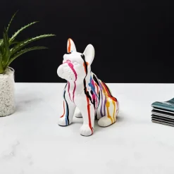 Figurka buldoga francuskiego S biała