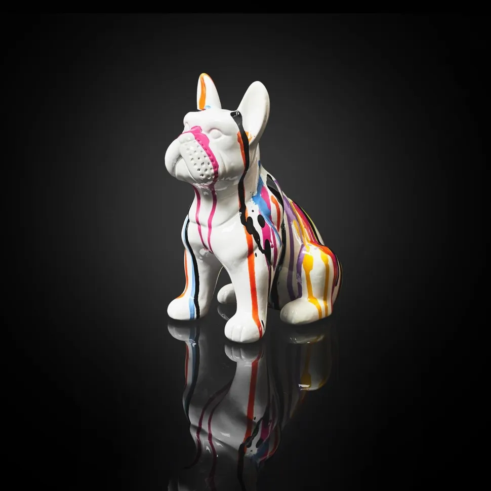 Figurka buldoga francuskiego S biała