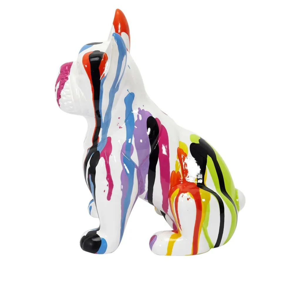 Figurka buldoga francuskiego S biała