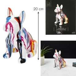 Figurka buldoga francuskiego S biała