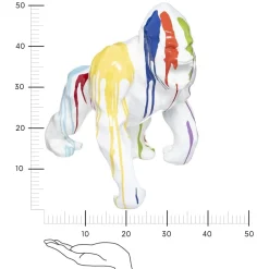 Figurka Goryl biała kolorowa 40cm