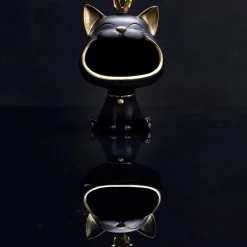 Figurka Kot do przechowywania czarny/złoty