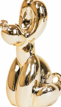 Figurka Pies balon złoty siedzący