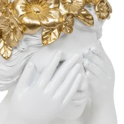 Figurka w kształcie głowy kobiety 22 cm biała