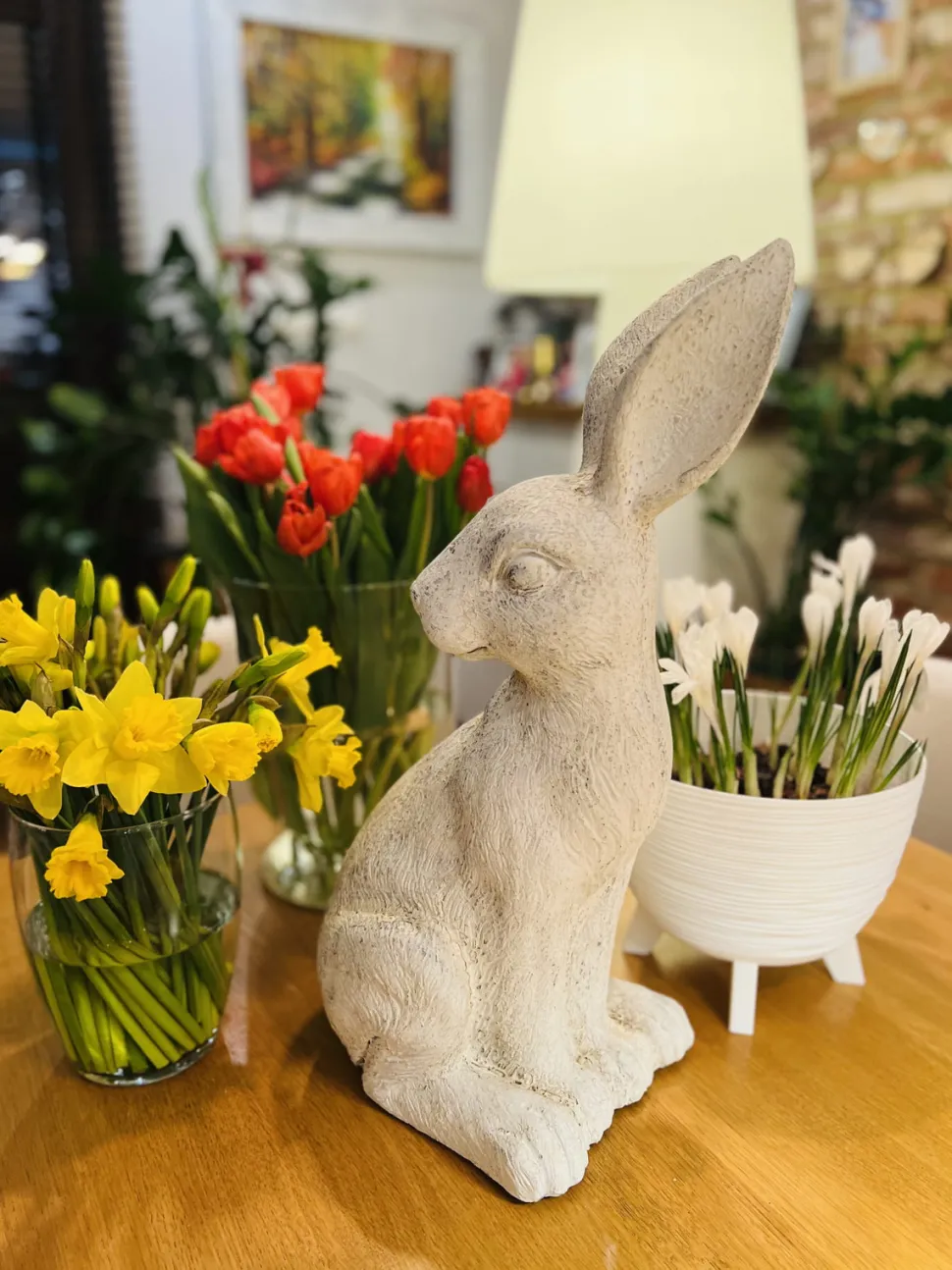 Figurka Zając 52cm jasny