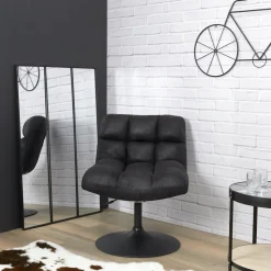 Fotel Anton obrotowy czarny vintage PU