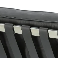 Fotel BA1 insp. Barcelona skóra naturalna czarna inspirowany Barcelona