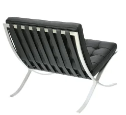 Fotel BA1 insp. Barcelona skóra naturalna czarna inspirowany Barcelona