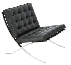 Fotel BA1 insp. Barcelona skóra naturalna czarna inspirowany Barcelona