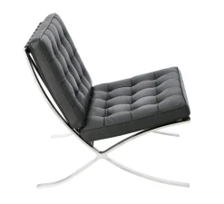 Fotel BA1 insp. Barcelona skóra naturalna czarna inspirowany Barcelona