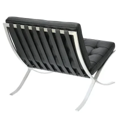 Fotel BA1 insp. Barcelona skóra naturalna czarna inspirowany Barcelona