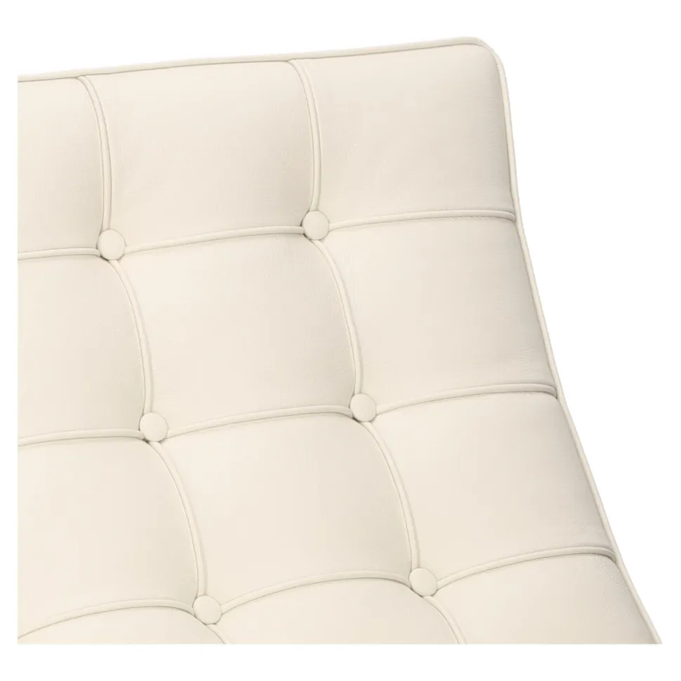 Fotel BA1 skóra naturalna biała inspirowany Barcelona