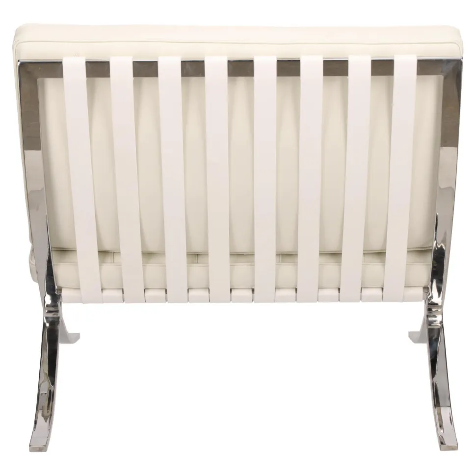 Fotel BA1 skóra naturalna biała inspirowany Barcelona