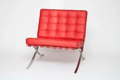 Fotel BA1 skóra naturalna czerwona inspirowany Barcelona