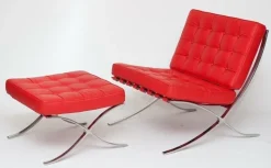 Fotel BA1 skóra naturalna czerwona inspirowany Barcelona