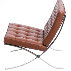 Fotel BA1 skóra naturalna jasnobrązowa TP inspirowany Barcelona