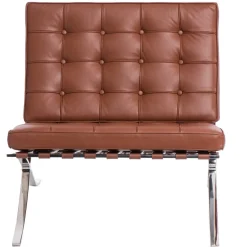 Fotel BA1 skóra naturalna jasnobrązowa TP inspirowany Barcelona