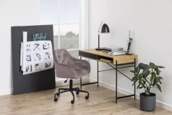 Fotel biurowy Brooke VIC różowy welwetowy