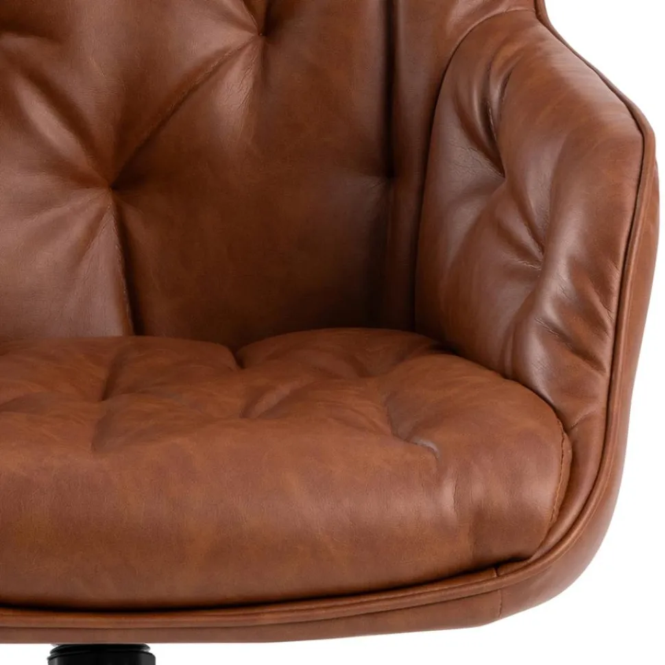 Fotel biurowy Erik brązowy PU