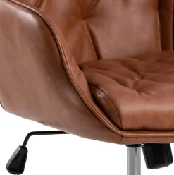 Fotel biurowy Erik brązowy PU