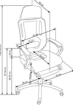 Fotel biurowy Mande z podnóżkiem czarny