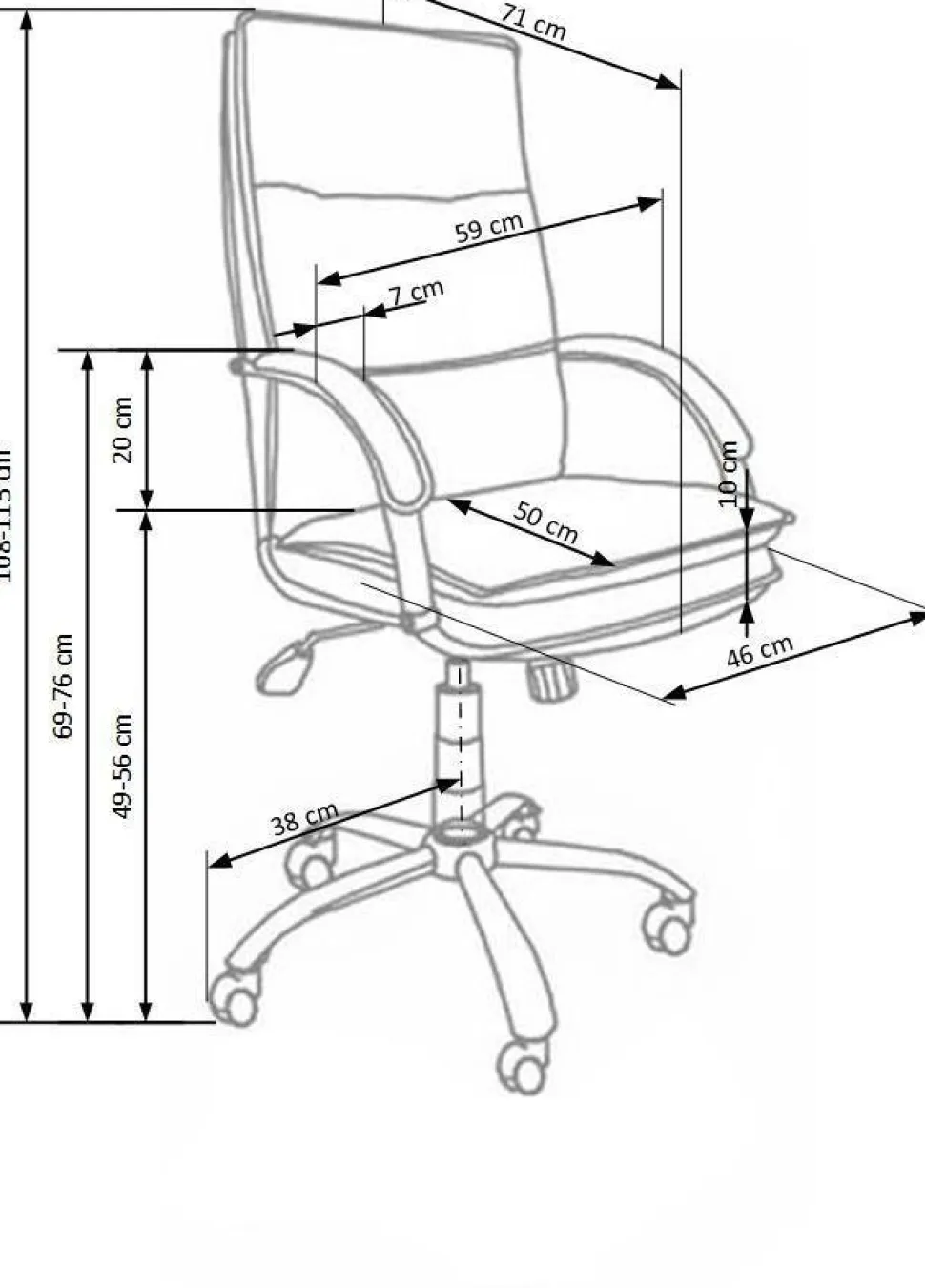 Fotel biurowy Nastey czarny
