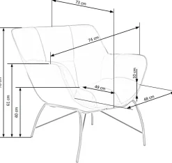 Fotel Bolton żółty