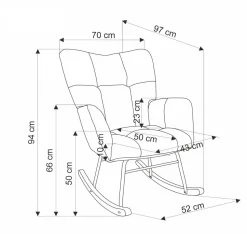 Fotel bujany Caipola musztardowy