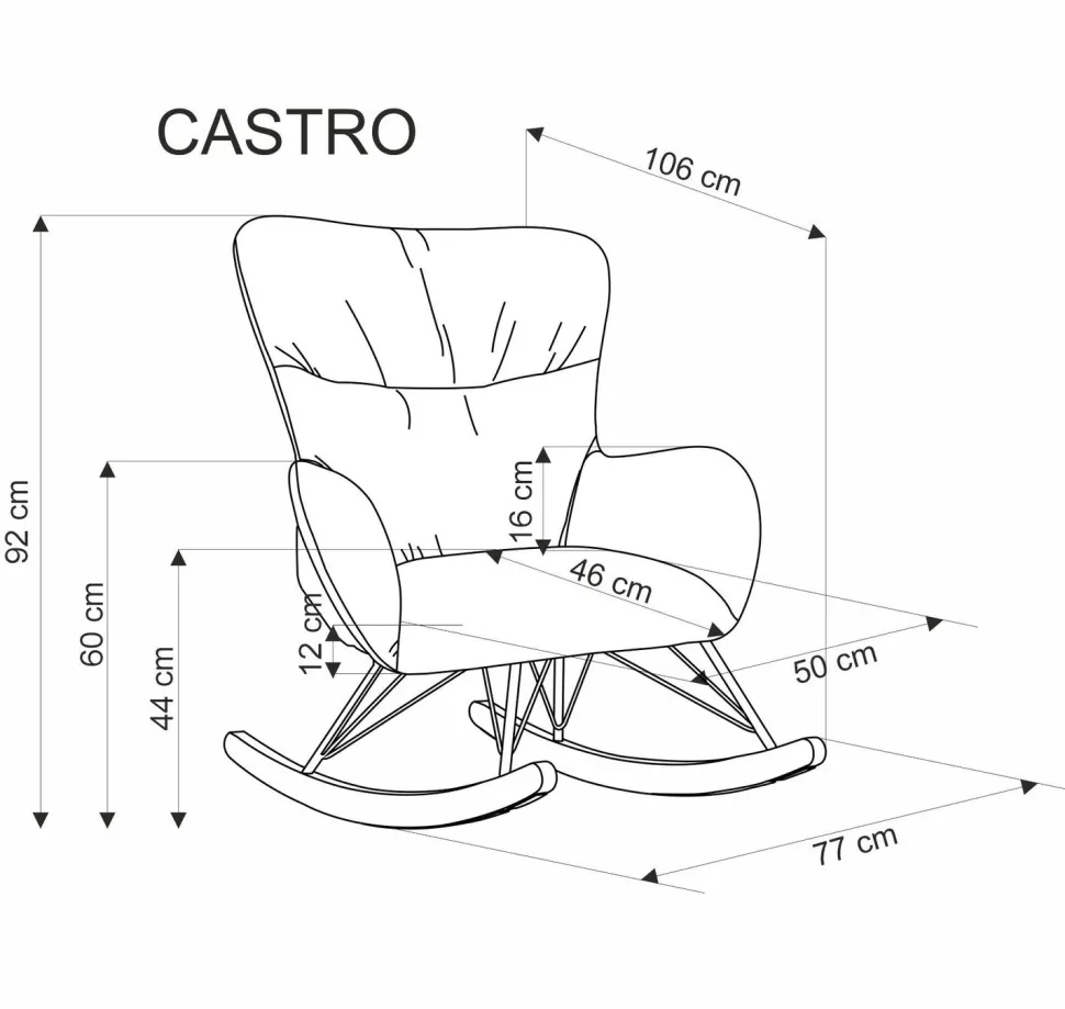 Fotel bujany Opera szary