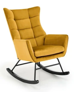 Fotel bujany Topar musztardowy