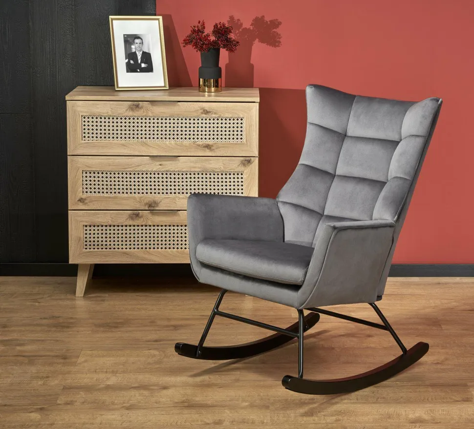 Fotel bujany Topar szary