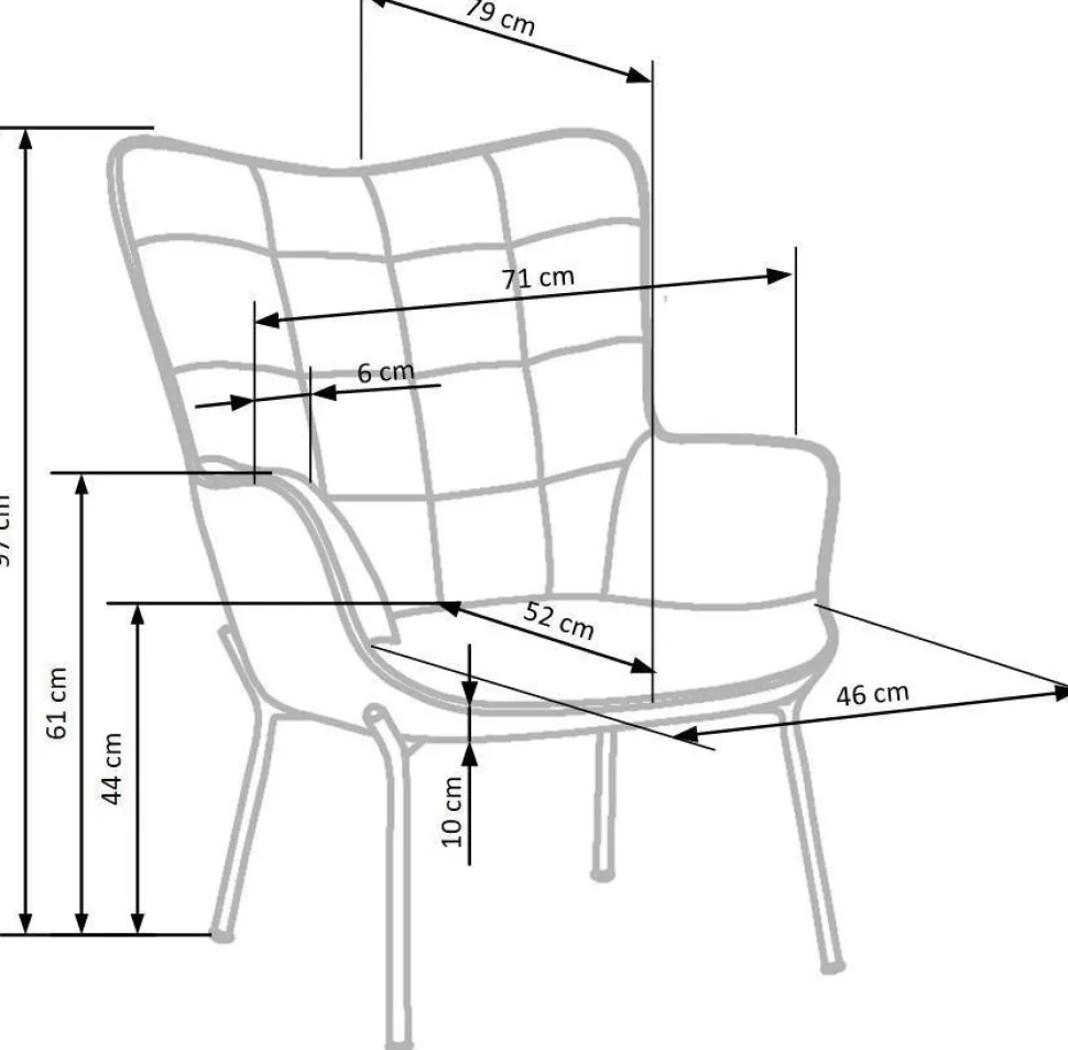 Fotel Cabres granatowy/ czarny