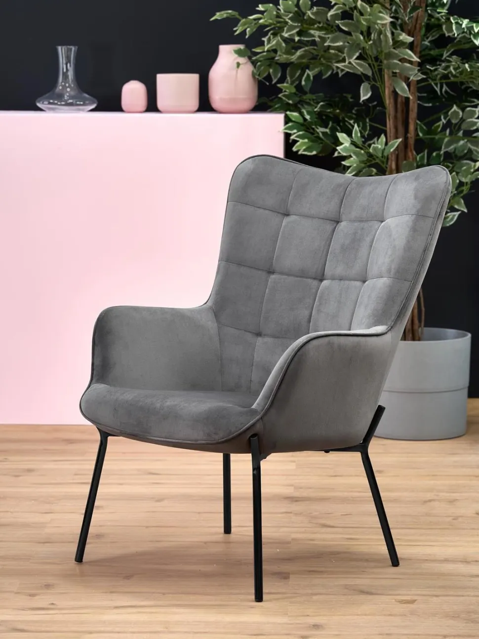 Fotel Cabres szary/ czarny