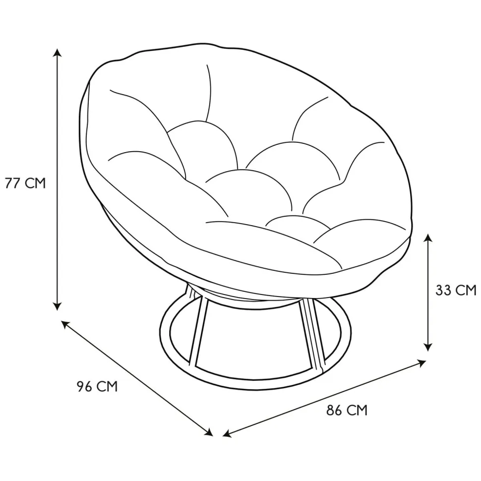 Fotel Cancun biały/naturalny obrotowy