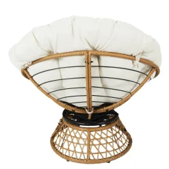 Fotel Cancun biały/naturalny obrotowy