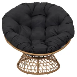 Fotel Cancun czarny/naturalny obrotowy