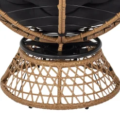 Fotel Cancun czarny/naturalny obrotowy