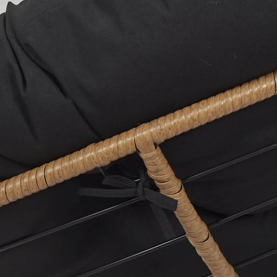 Fotel Cancun czarny/naturalny obrotowy