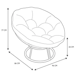 Fotel Cancun czarny/naturalny obrotowy