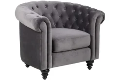 Fotel Charlietown VIC dark grey pikowany