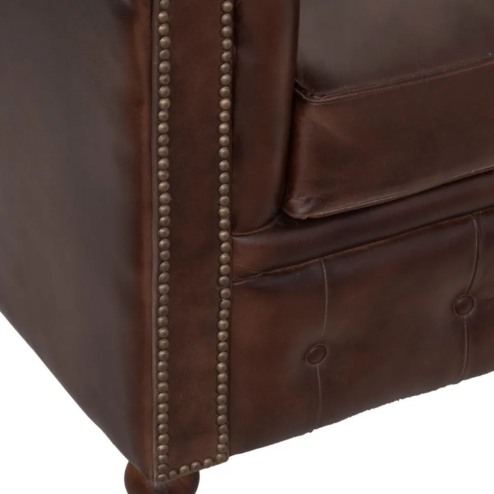 Fotel Chester skóra brązowy