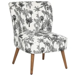 Fotel Chiara biały w palmy