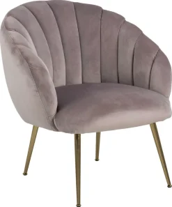 Fotel Daniella Dusty Rose złote nogi