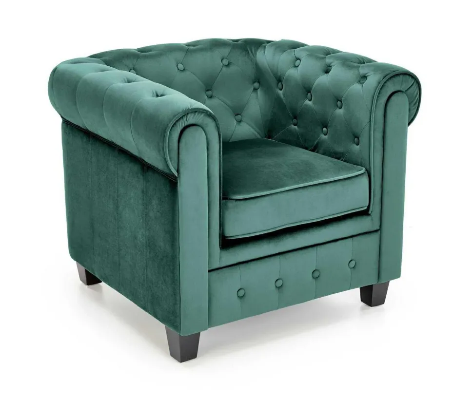 Fotel Dassion welwet zielony