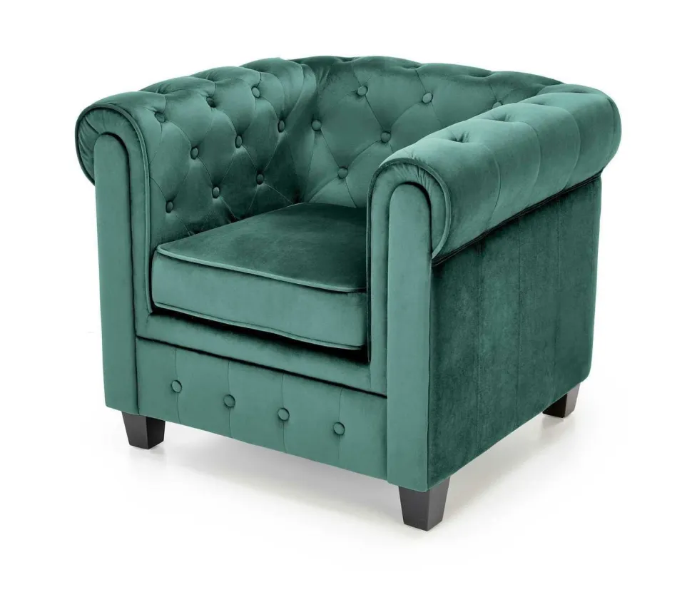 Fotel Dassion welwet zielony