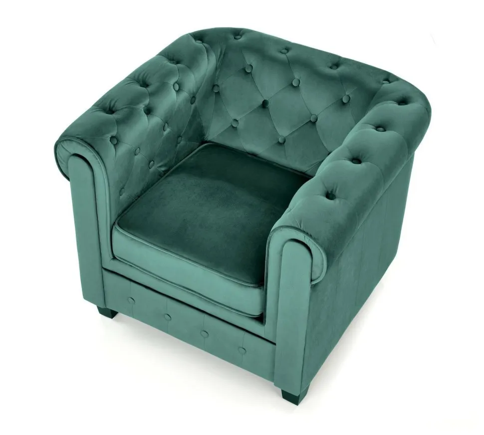 Fotel Dassion welwet zielony