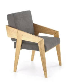 Fotel Davero szary/ dąb naturalny