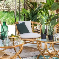 Fotel Farah rattan biały